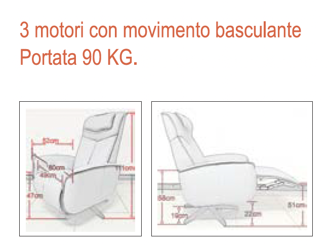 poltrona reclinabile 3 motori di design